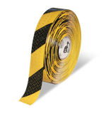 Yellow/black anti-slip floor tape 2" — high-traction walkways, ramps, and 5S safety zones