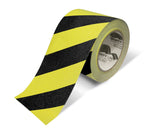 Yellow/black anti-slip floor tape 4" — high-traction walkways, ramps, and 5S safety zones