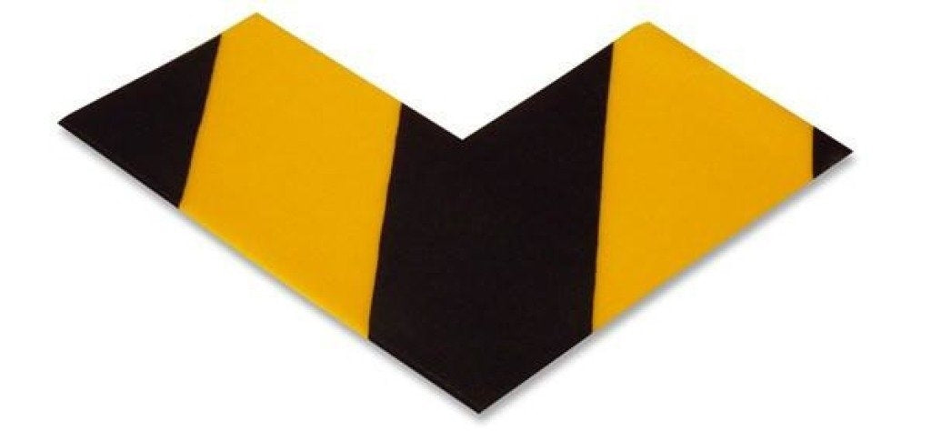 Yellow/black PVC floor marking shape 3" — 5S floor layouts, equipment zones, and pedestrian pathways