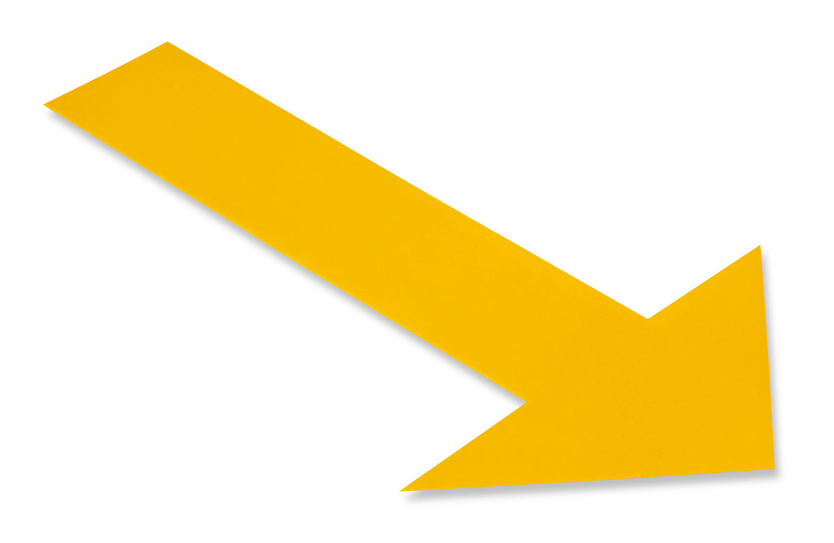 Yellow PVC floor marking shape 10" — 5S floor layouts, equipment zones, and pedestrian pathways