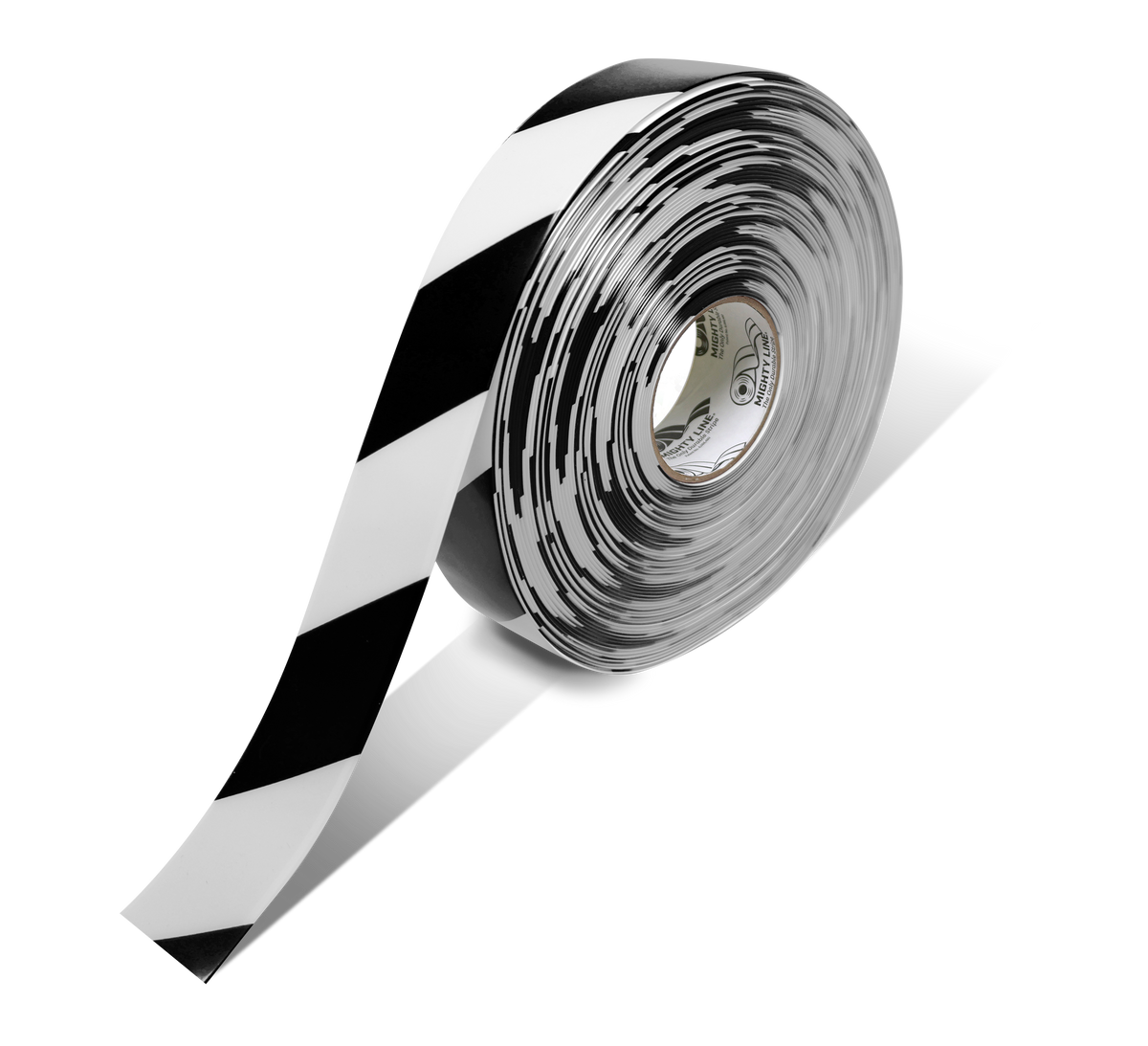 Black PVC floor marking tape 2" — warehouse aisle striping, traffic lanes, and 5S safety marking