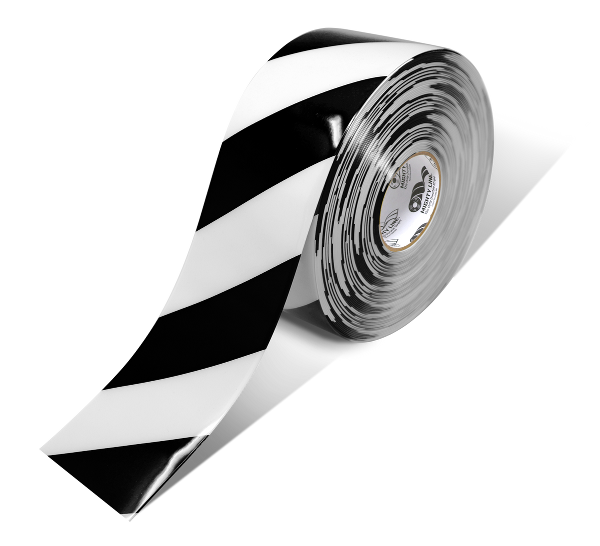 Black PVC floor marking tape 4" — warehouse aisle striping, traffic lanes, and 5S safety marking