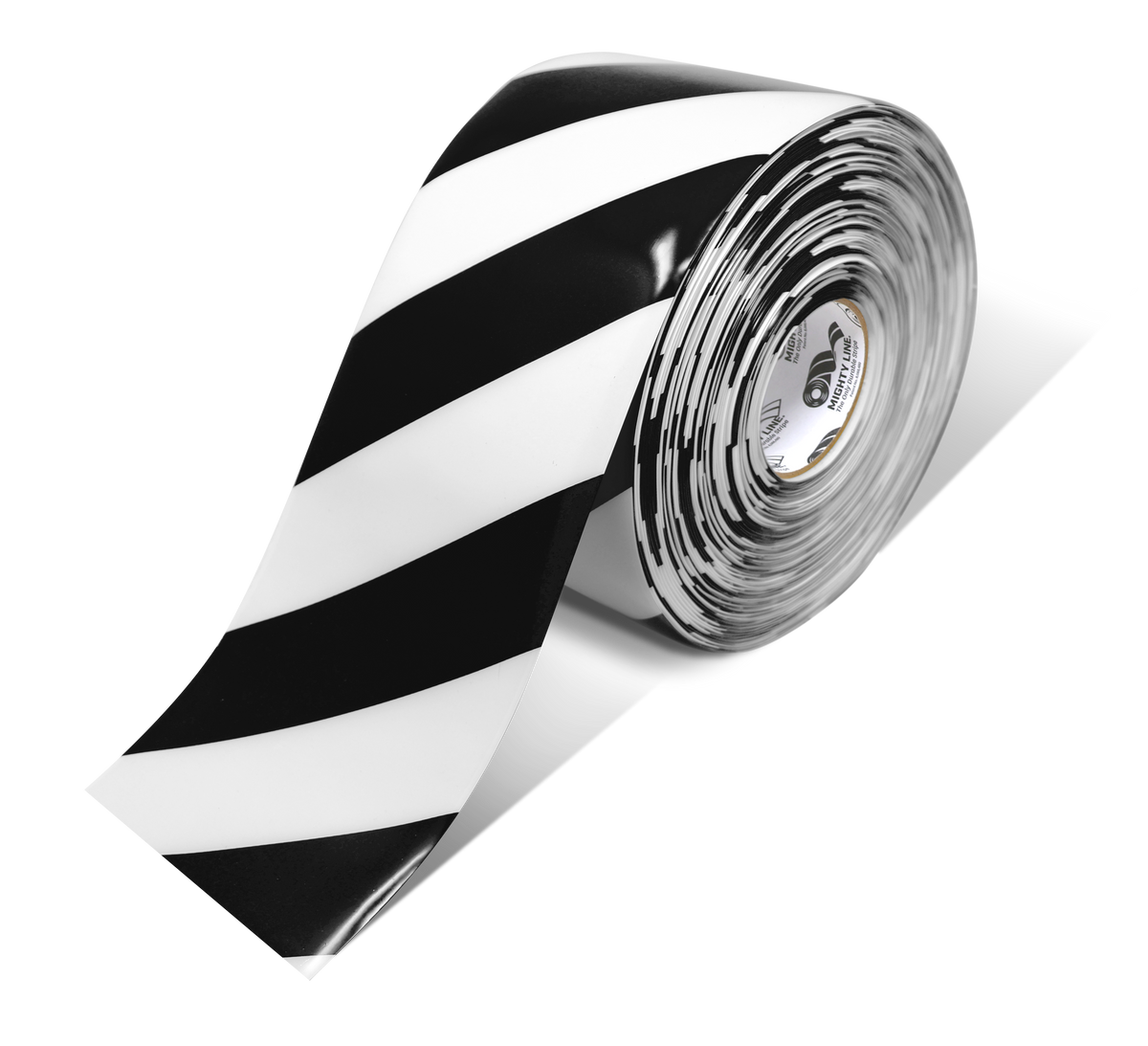 Black PVC floor marking tape 6" — warehouse aisle striping, traffic lanes, and 5S safety marking