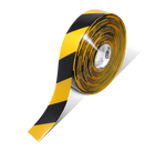 Yellow/black PVC floor marking tape 2" — warehouse aisle striping, traffic lanes, and 5S safety marking