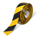 Yellow/black PVC floor marking tape 3" — warehouse aisle striping, traffic lanes, and 5S safety marking