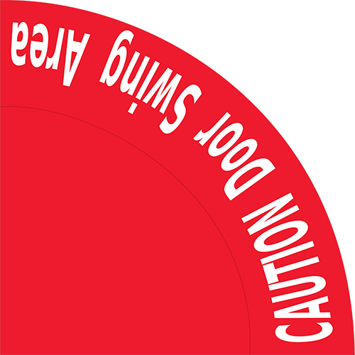 Red PVC floor sign 36" — warehouse safety messaging and 5S visual management