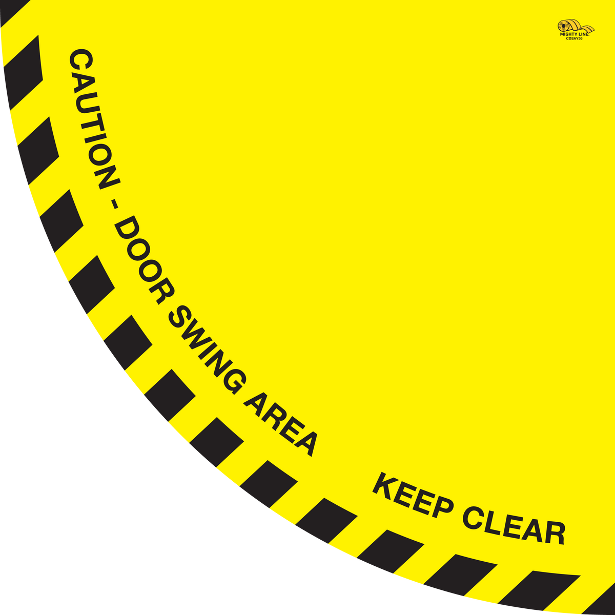 Yellow PVC floor sign 36" — warehouse safety messaging and 5S visual management