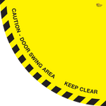 Yellow PVC floor sign 36" — warehouse safety messaging and 5S visual management