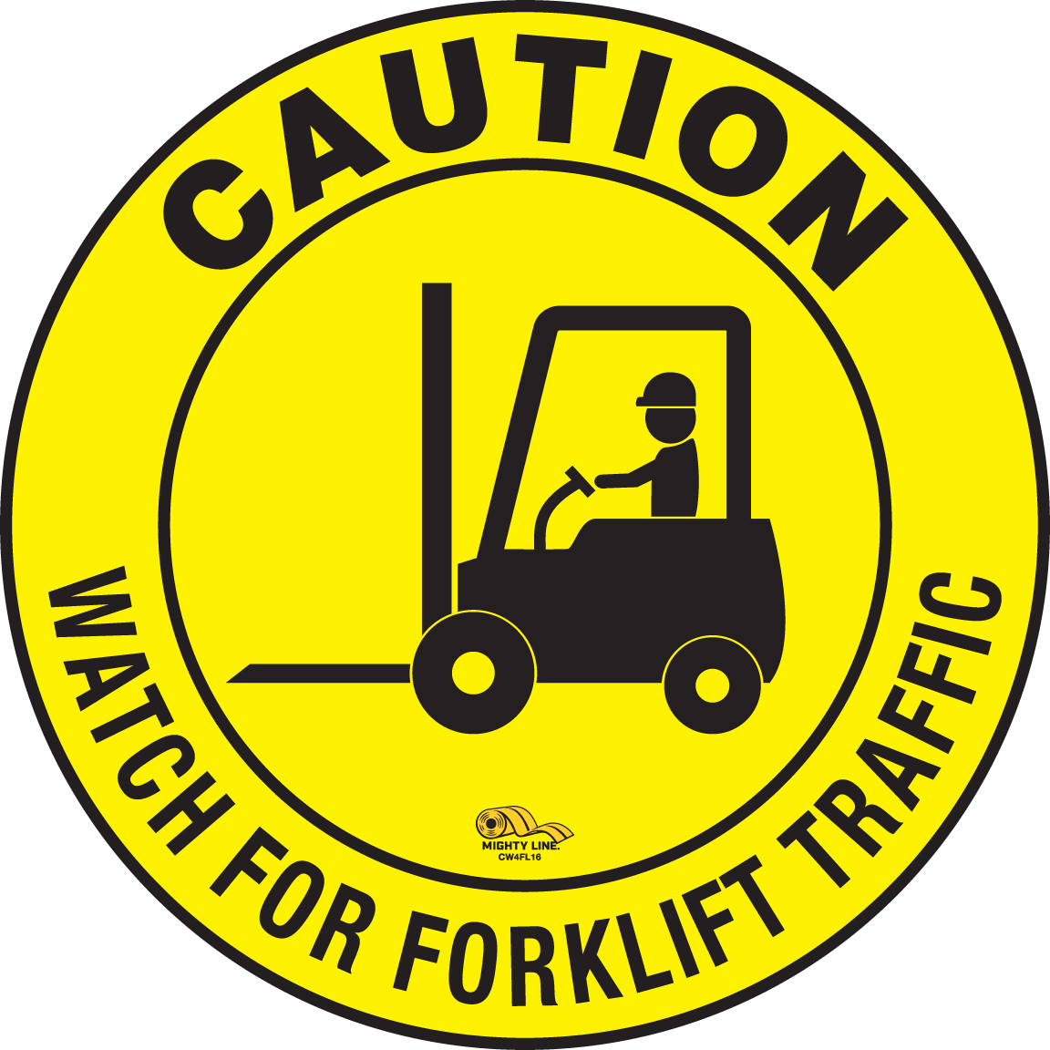 PVC floor sign 16" — warehouse safety messaging and 5S visual management