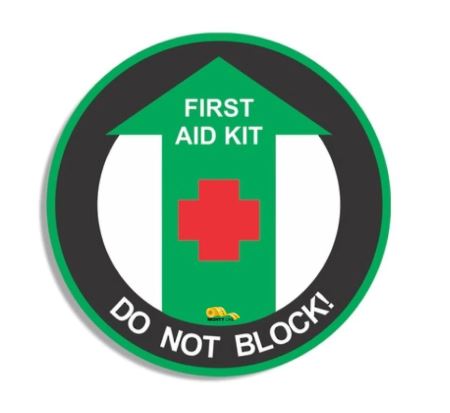 PVC floor sign — warehouse safety messaging and 5S visual management