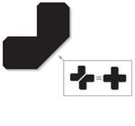 Black PVC floor marking shape 2" — 5S floor layouts, equipment zones, and pedestrian pathways