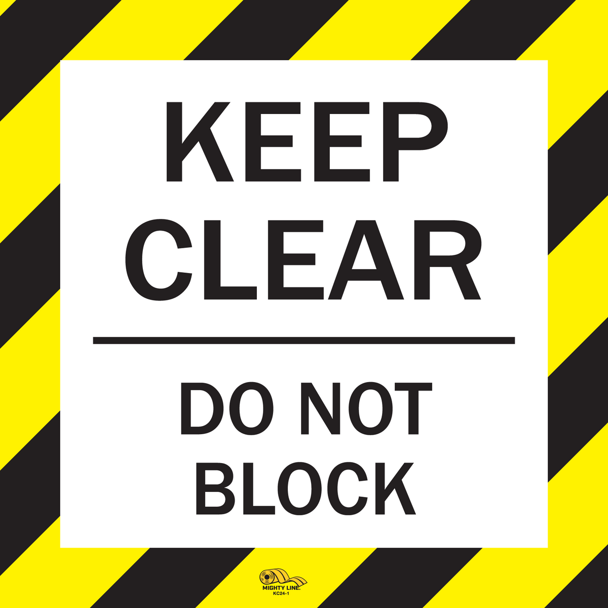 Clear PVC floor sign 24" — warehouse safety messaging and 5S visual management