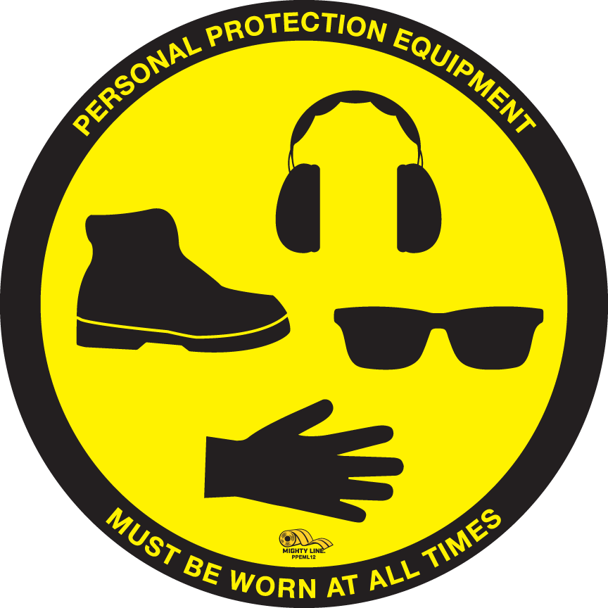 Red PVC floor sign 12" — warehouse safety messaging and 5S visual management