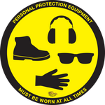 Red PVC floor sign 16" — warehouse safety messaging and 5S visual management