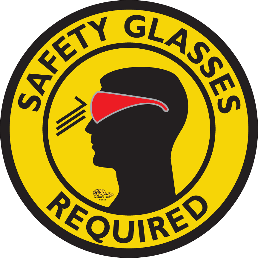 Yellow PVC floor sign 12" — warehouse safety messaging and 5S visual management