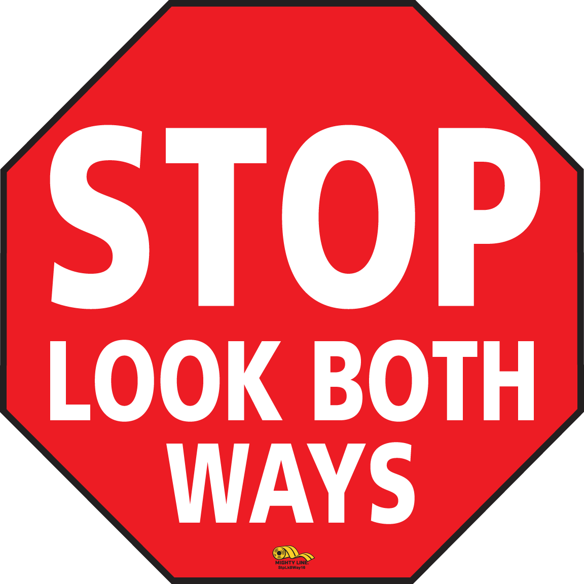 PVC floor sign 16" — warehouse safety messaging and 5S visual management